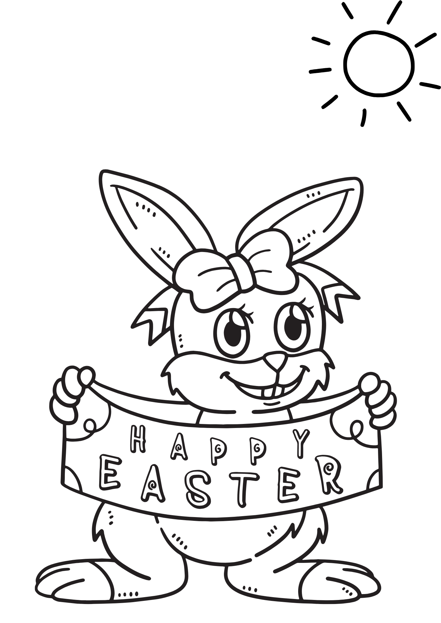 Free Printable Easter Bunny For Kids Coloring Pages