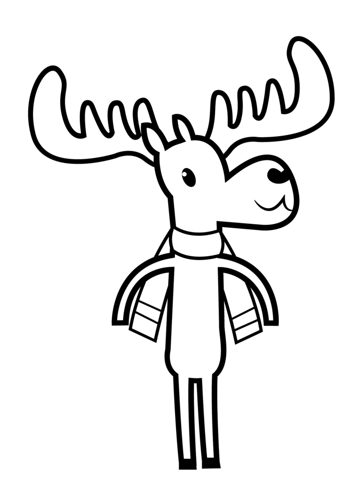 Funny Moose Coloring Pages