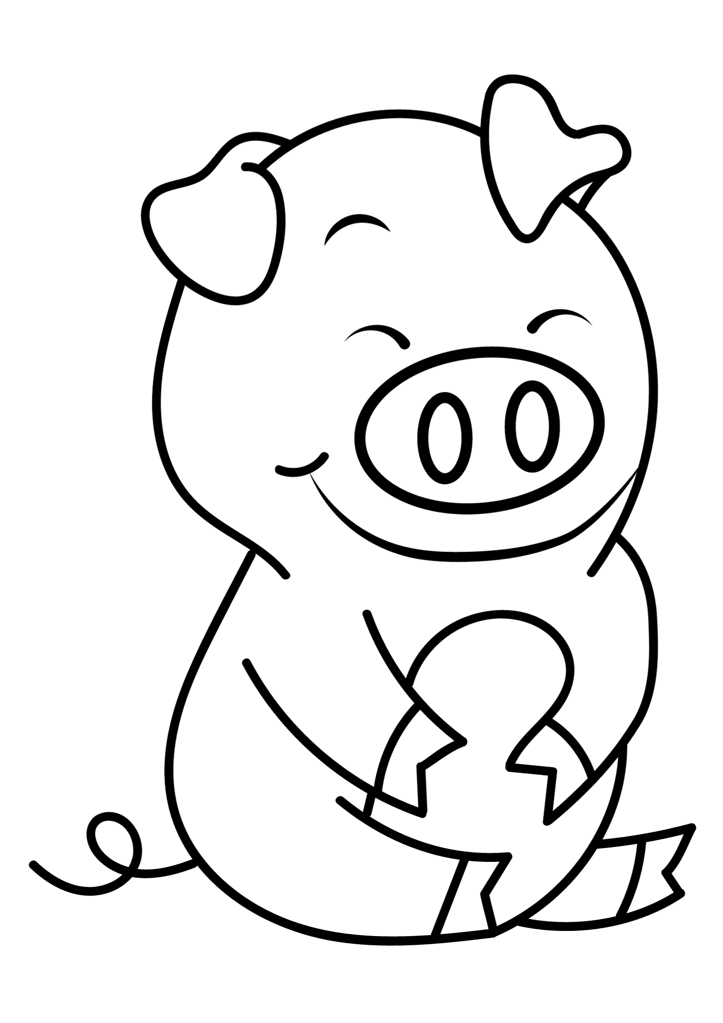Funny Pig Coloring Page