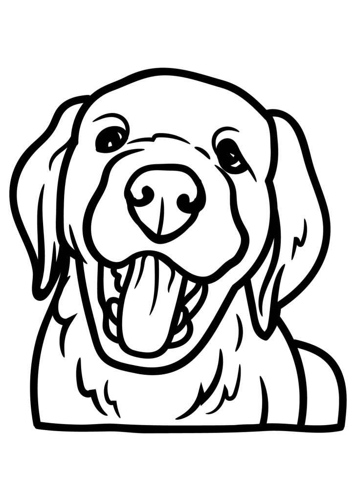 Golden Retriever Dog Printable For Kids Coloring Page