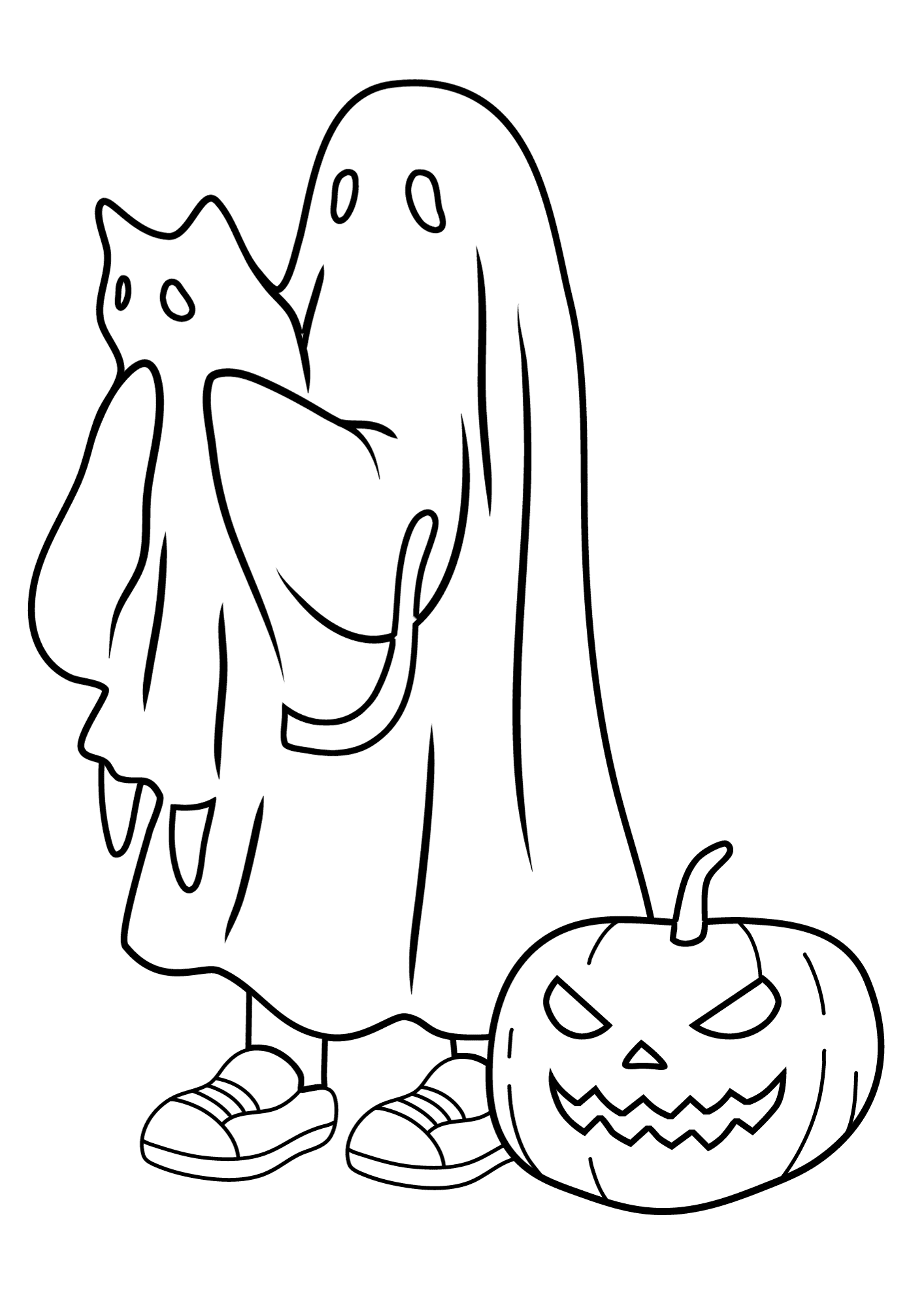 Halloween Party With Ghost Coloring Pages
