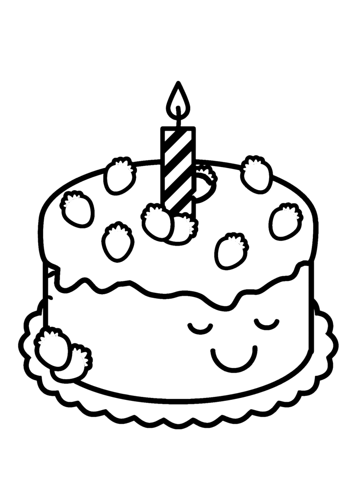 Happy Birthday Cake Images Coloring Page