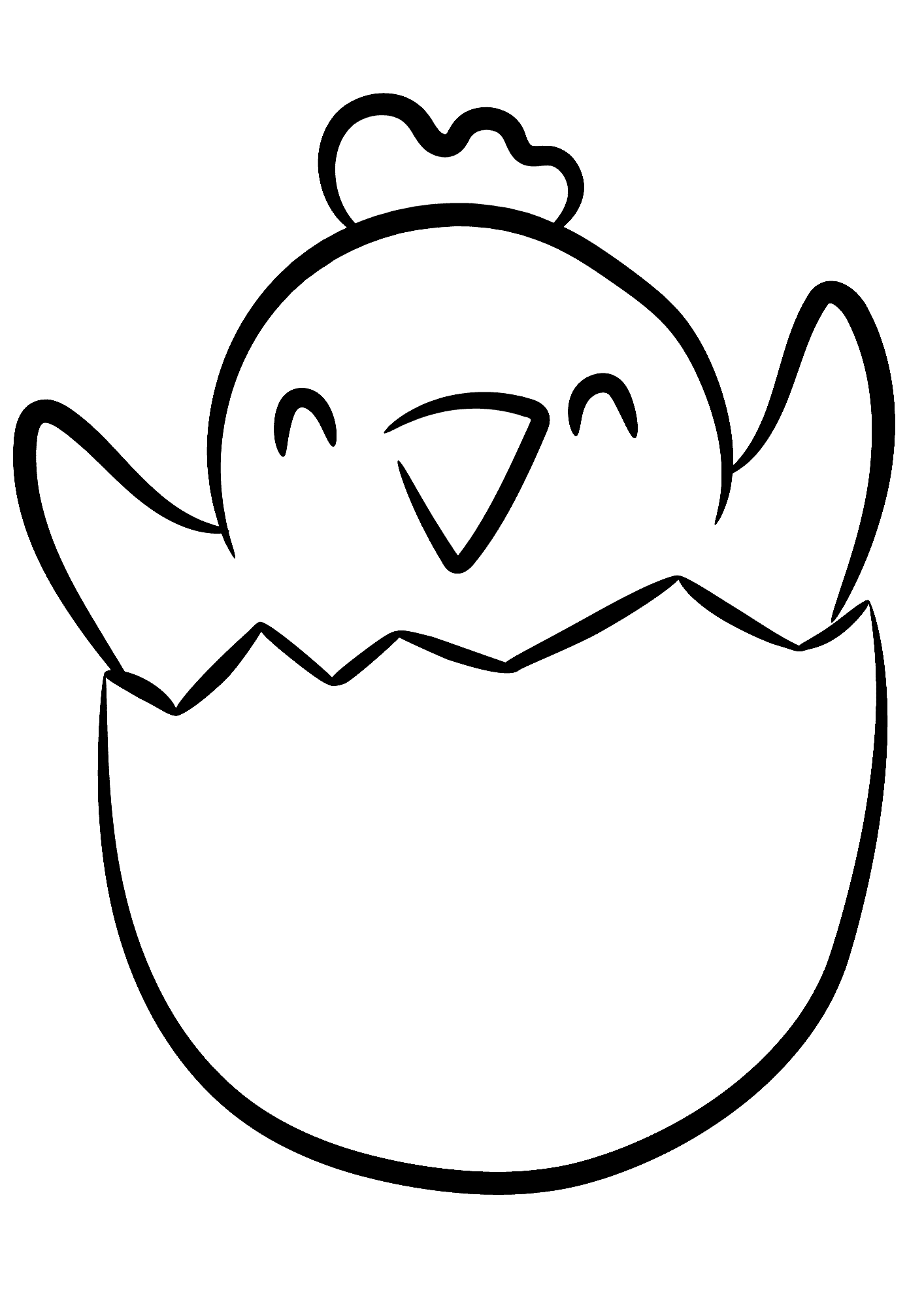 Happy Chick Coloring Page