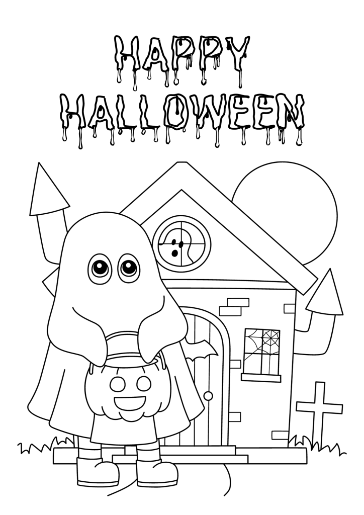 Happy Halloween Cute Printable Coloring Pages