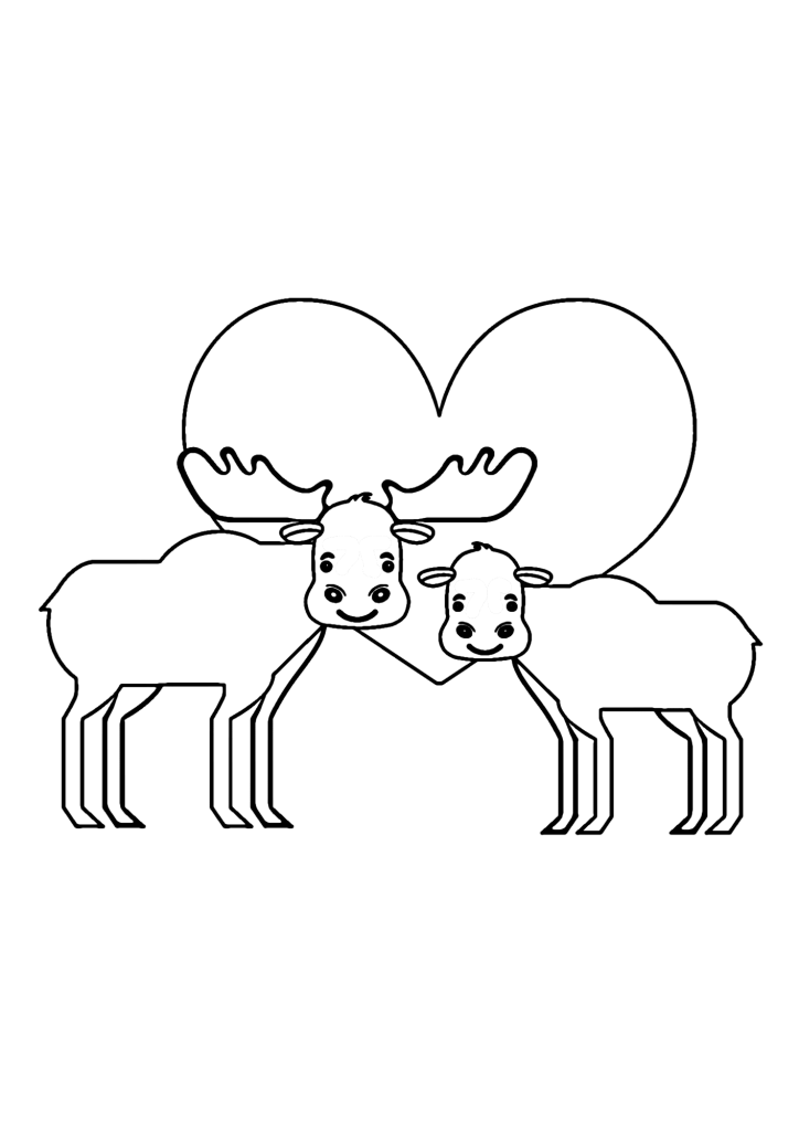 Happy Moose Coloring Pages