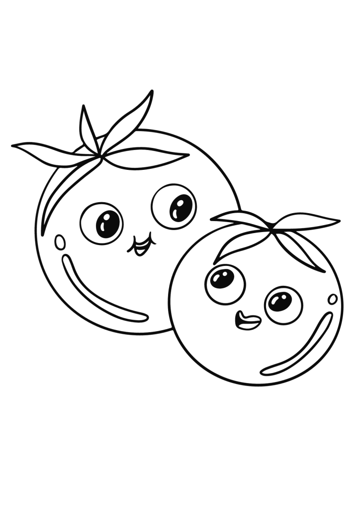 Happy Tomatoes Coloring Page