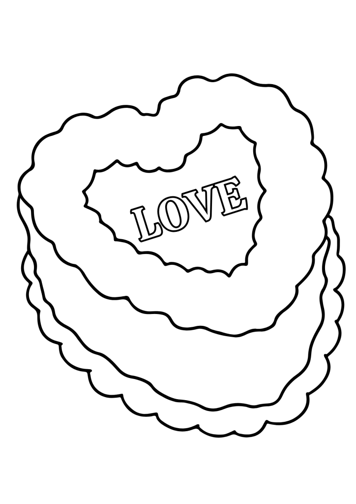 Love Wedding Cake Coloring Page