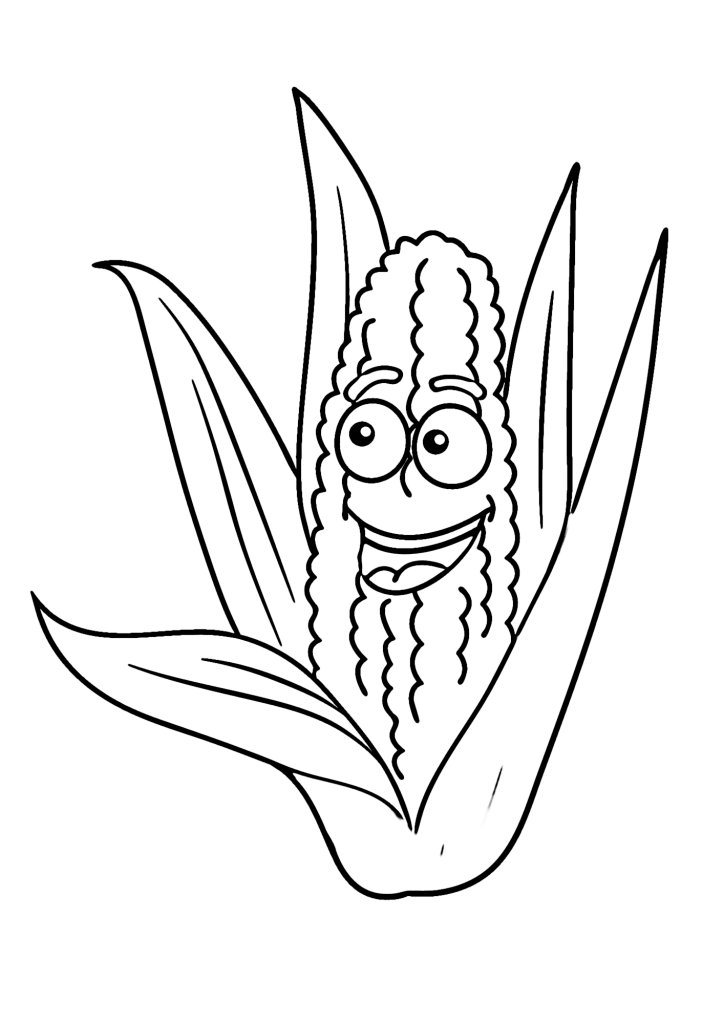 Lovely Corn Coloring Page