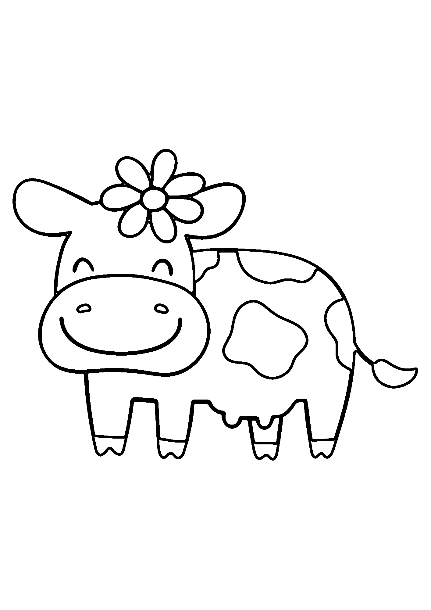 Lovely Cow Coloring Page