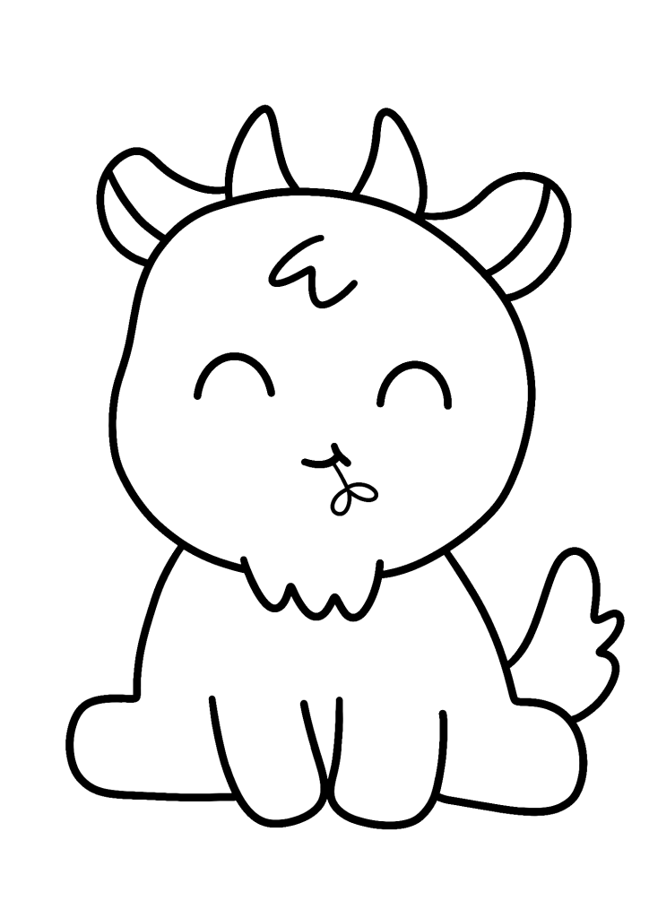 Lovely Goat Coloring Page