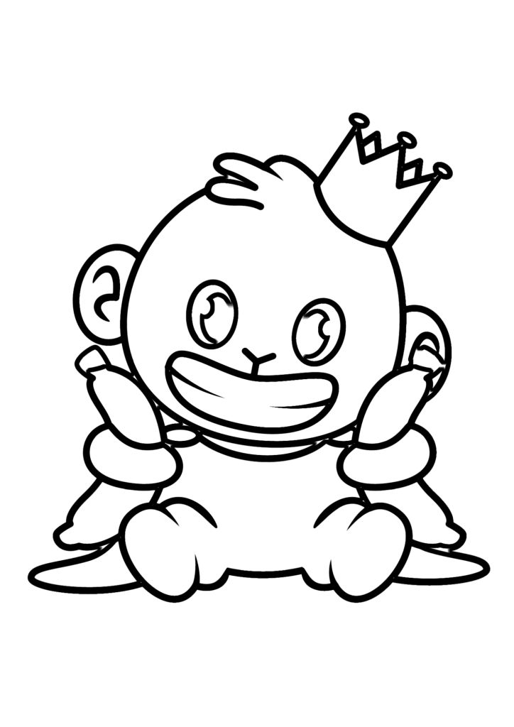 Lovely Monkey Coloring Page