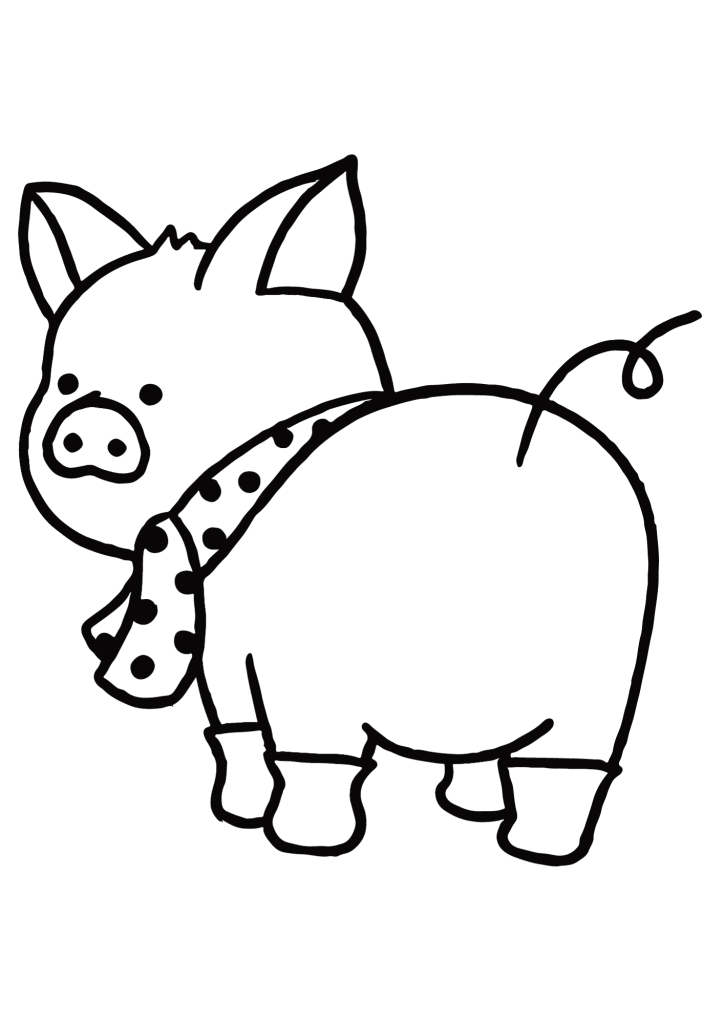Lovely Pig Free Coloring Pages