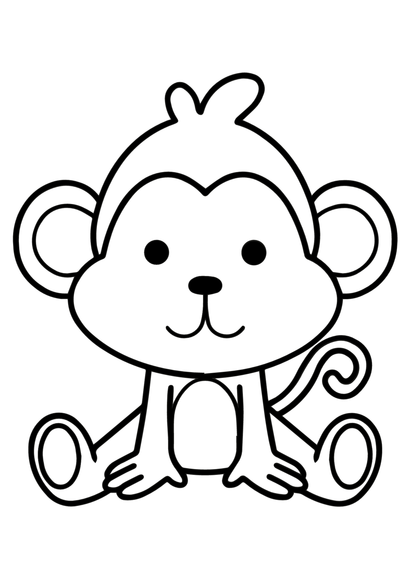 Monkey For Children Coloring Page