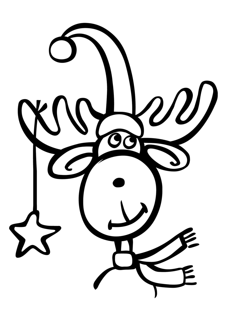 Moose Christmas Coloring Pages