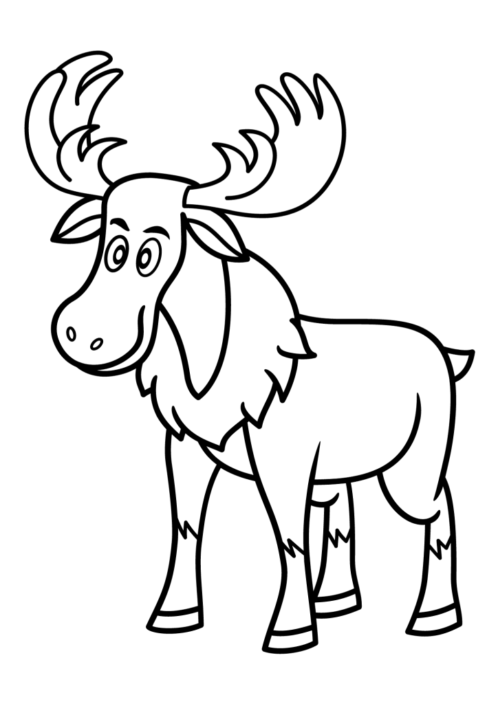 Moose For Kids Coloring Pages