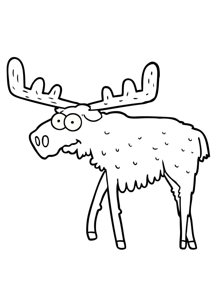 Moose Printable For Children Coloring Pages