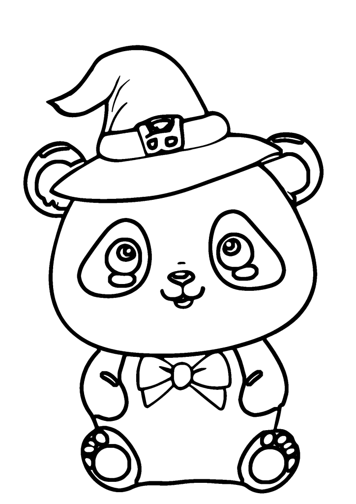 Panda Halloween Image Coloring Page