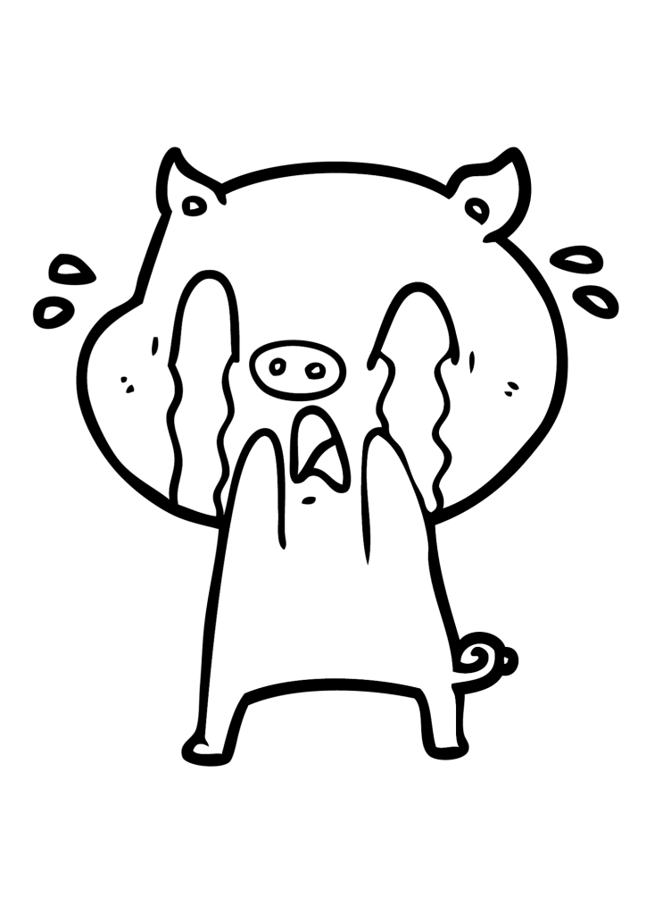 Pig Cry Coloring Page
