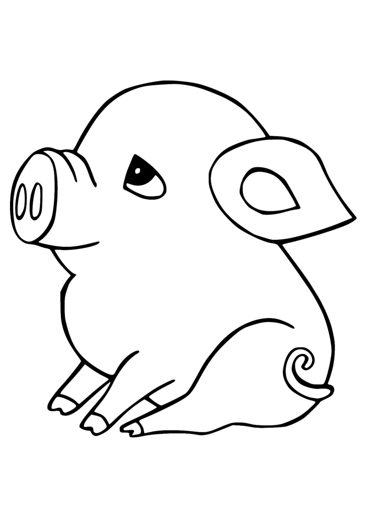 Pig For Kids Coloring Page
