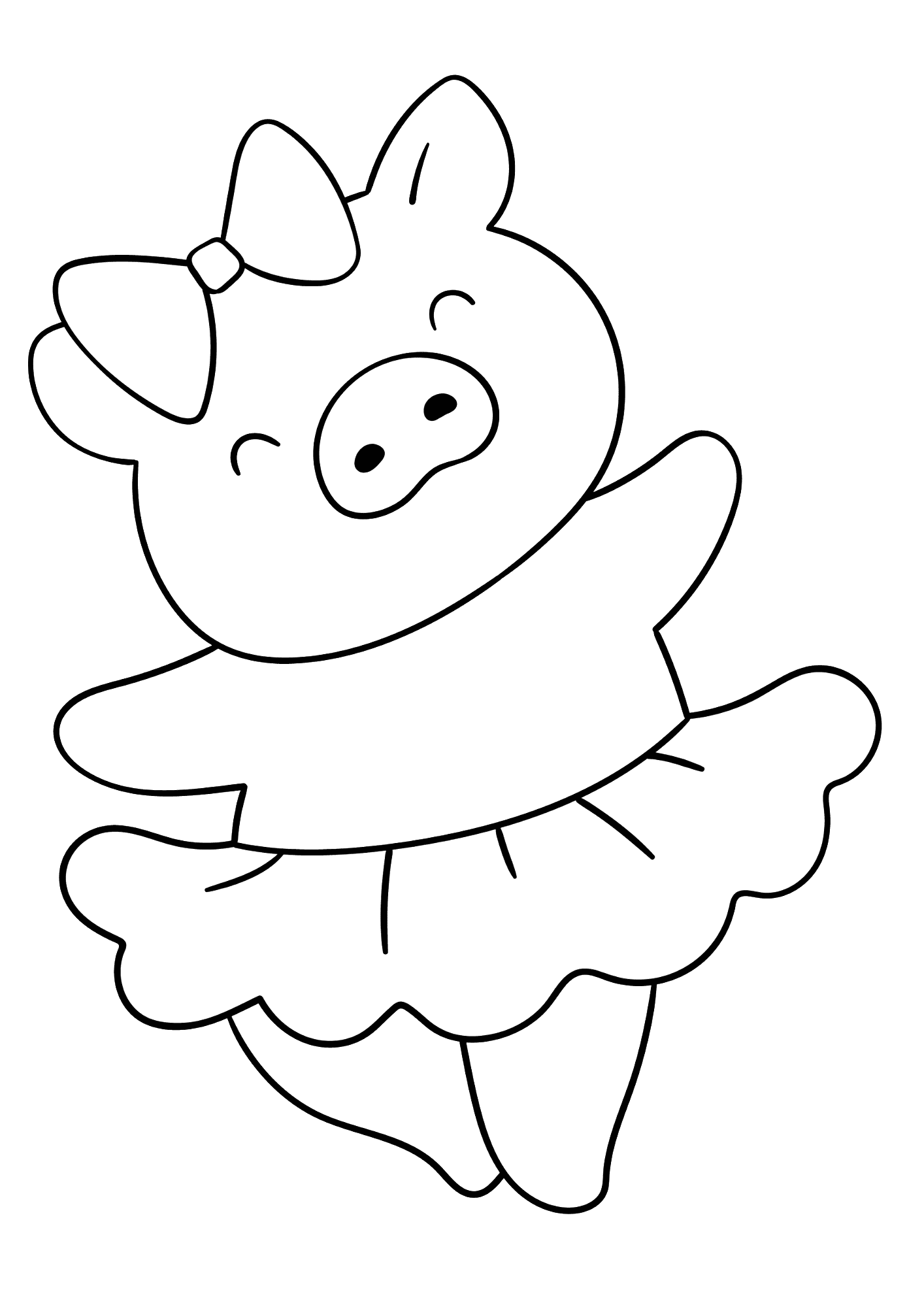 Pretty Pig Coloring Page