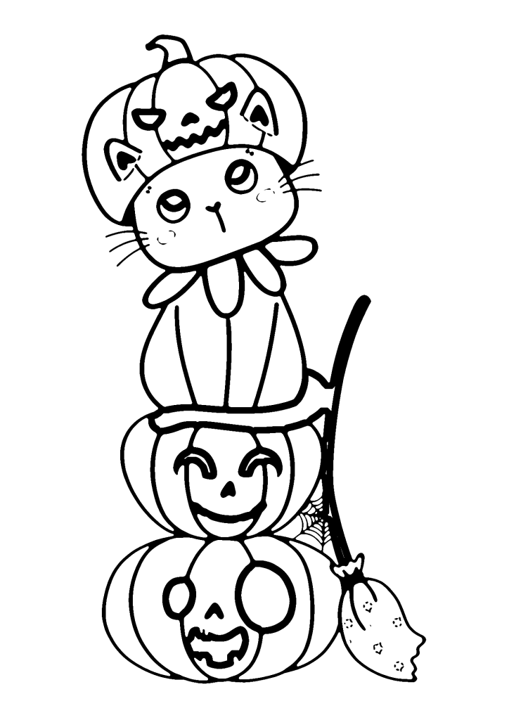 Pumpkin With Cat Halloween