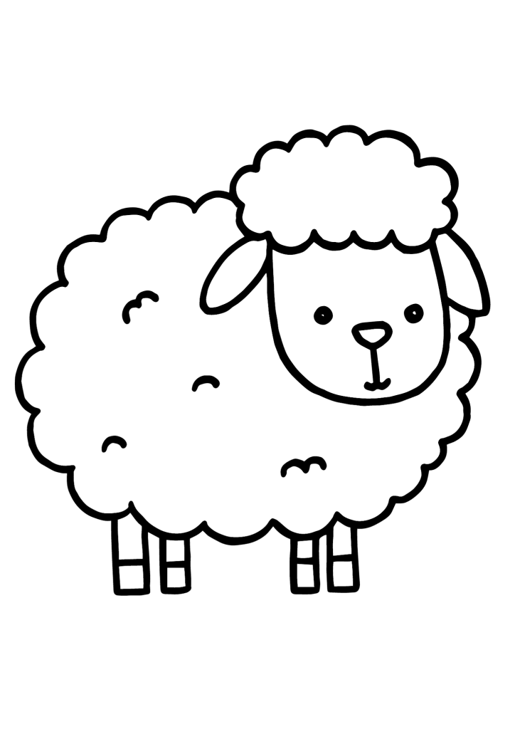 Sheep Drawing Coloring Page