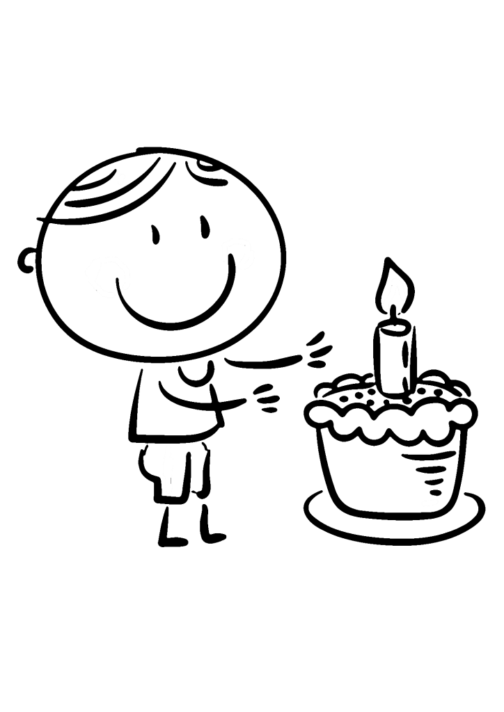 Simple Art Happy Birthday Coloring Page