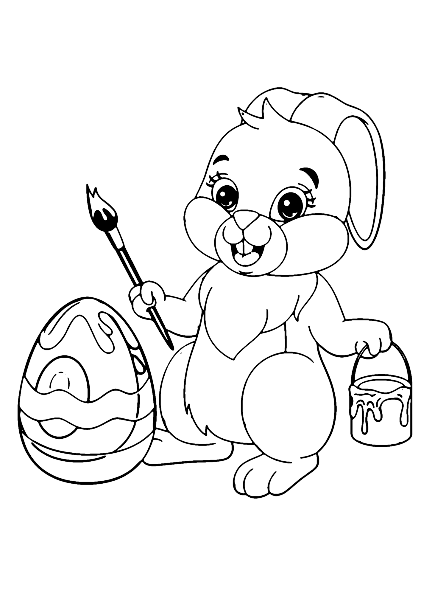 Simple Easter Bunny Coloring Pages