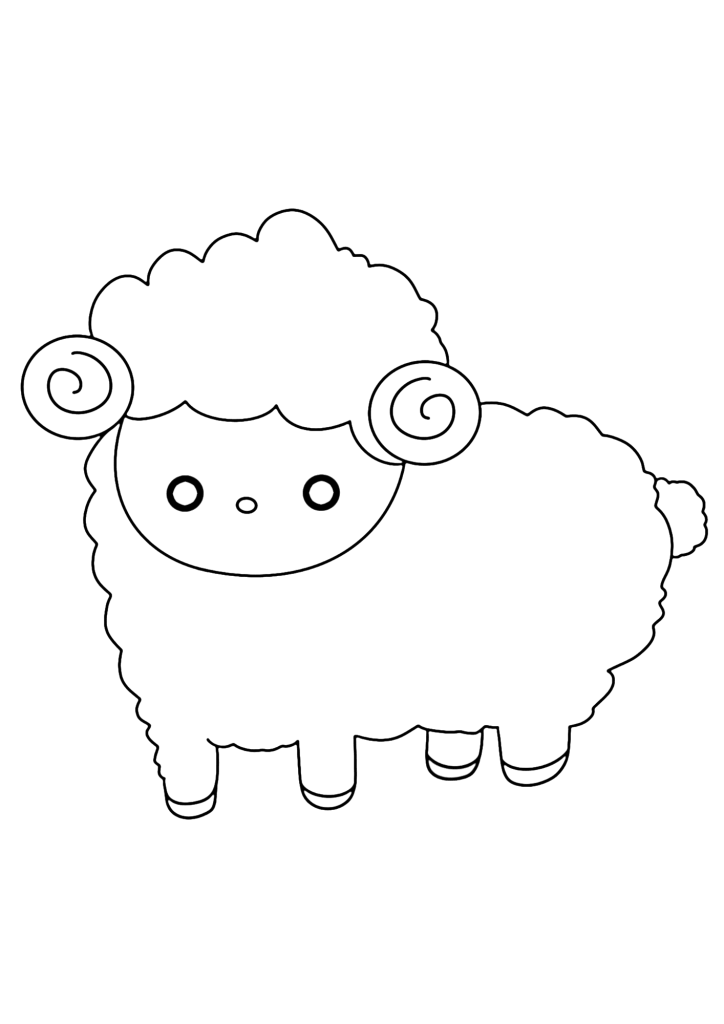 Simple Sheep Outline Coloring Page