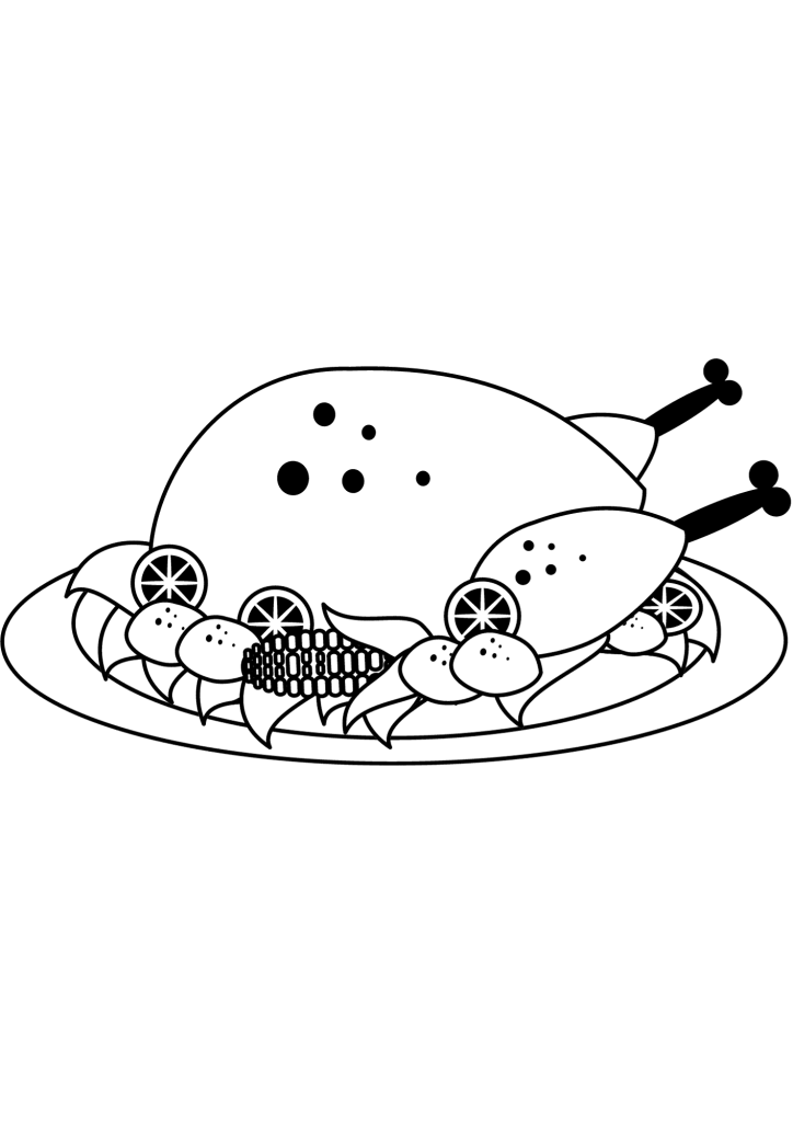 Simple Thanksgiving Food Coloring Page