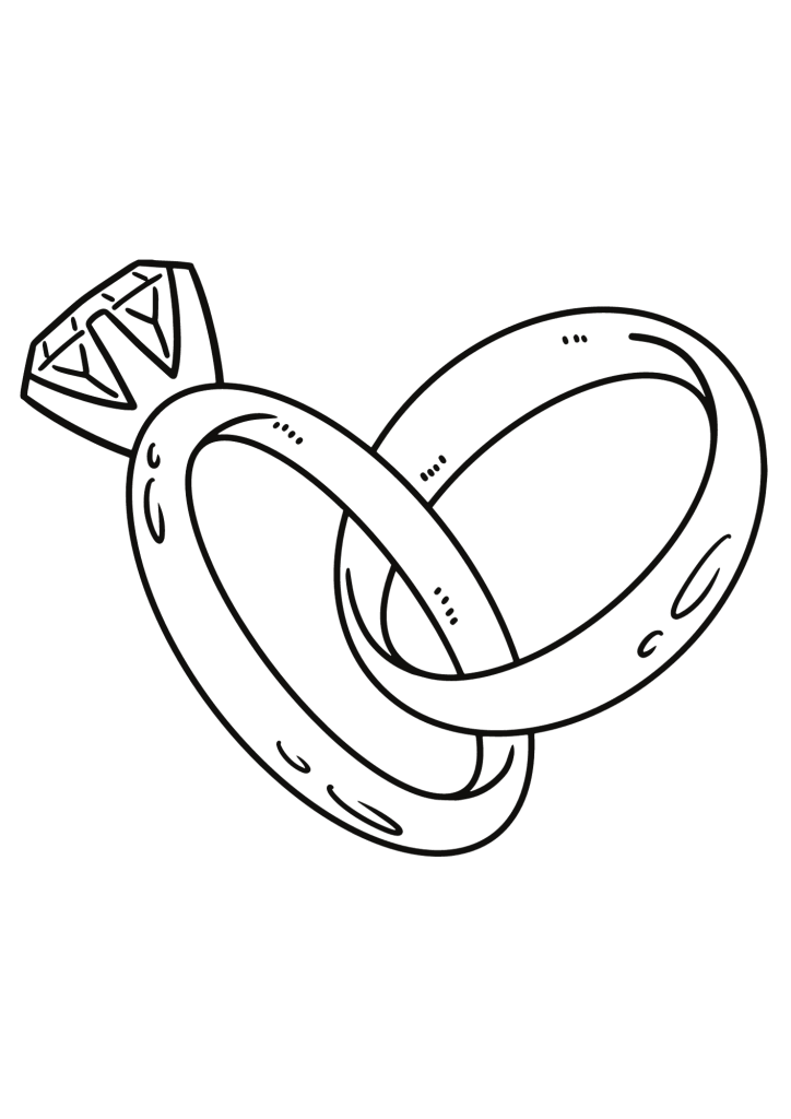 Simple Wedding Rings Coloring Page