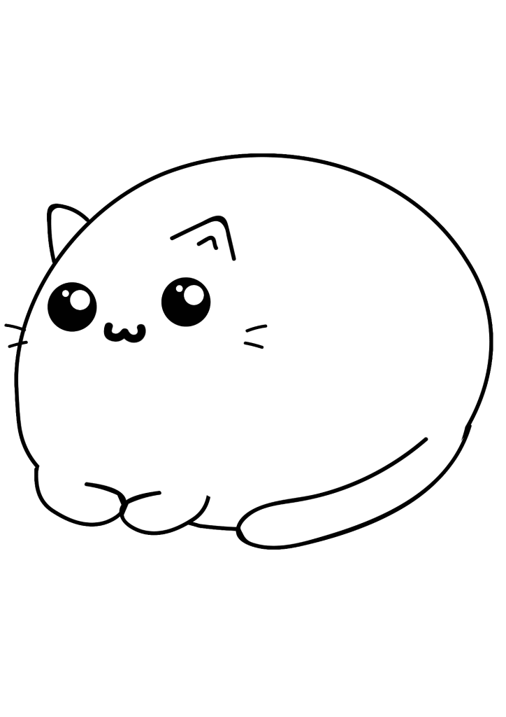 So Cute Fat Cat Coloring Page