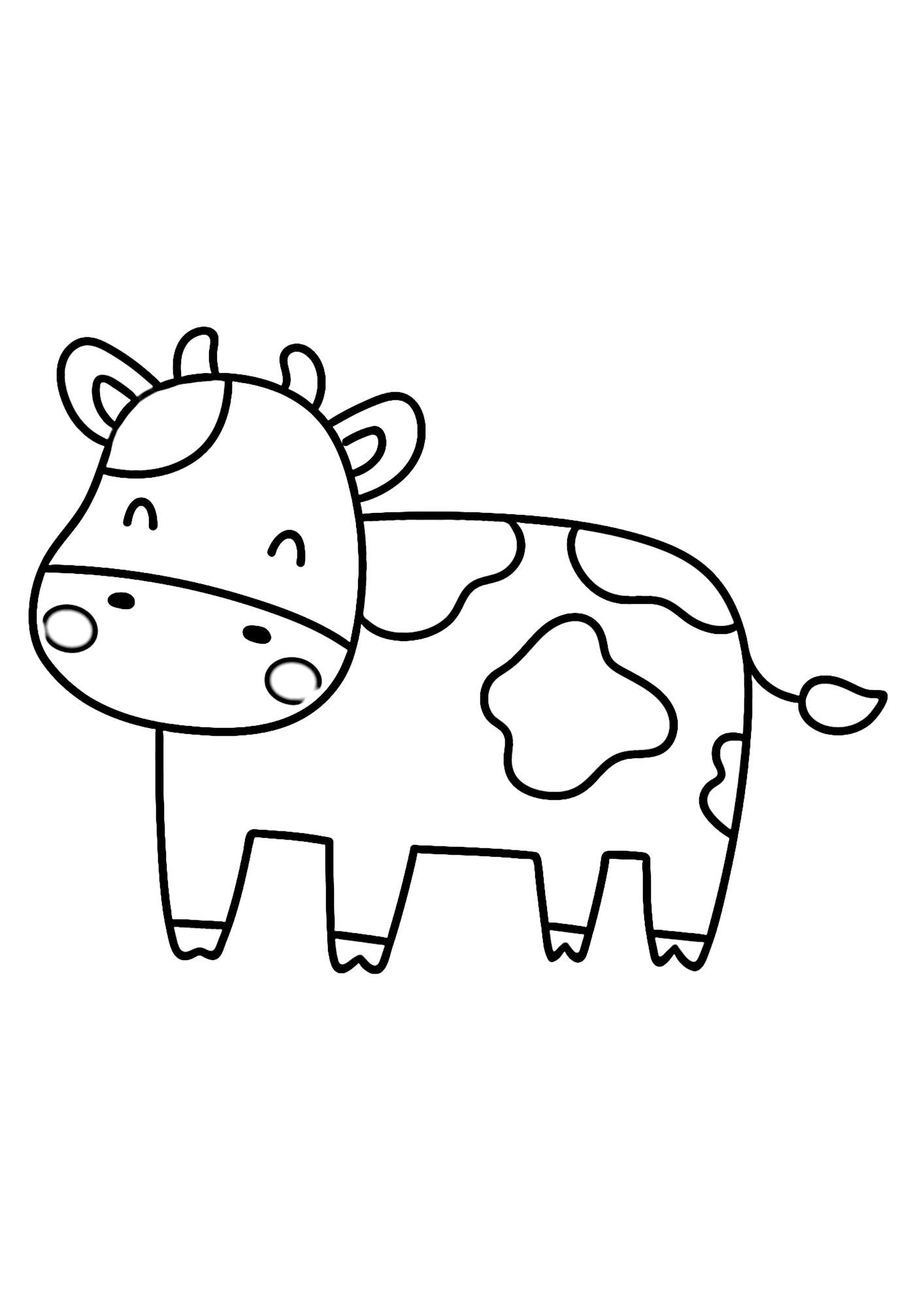 Sweet Cow Coloring Page