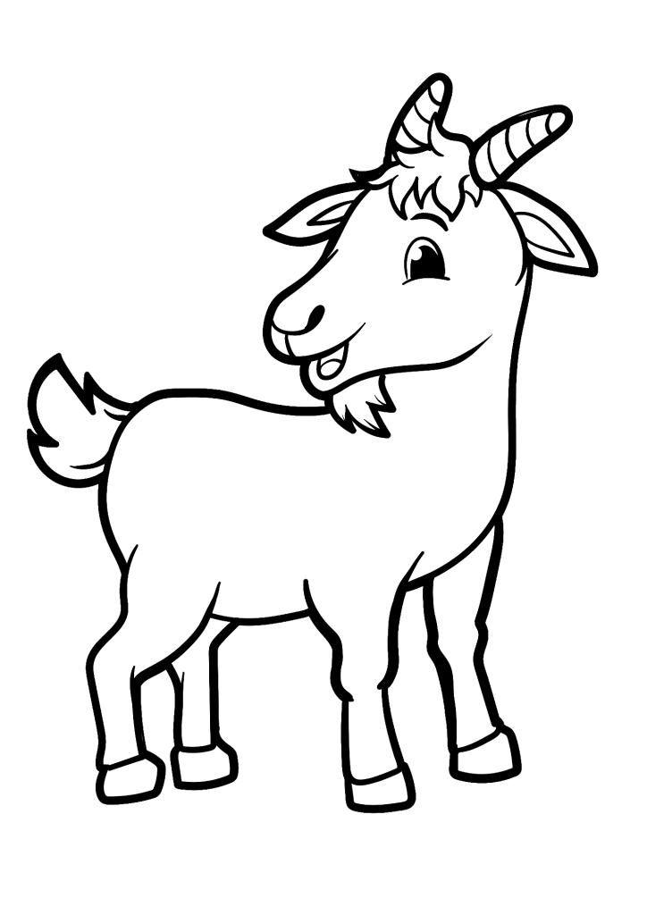 Sweet Goat Coloring Page