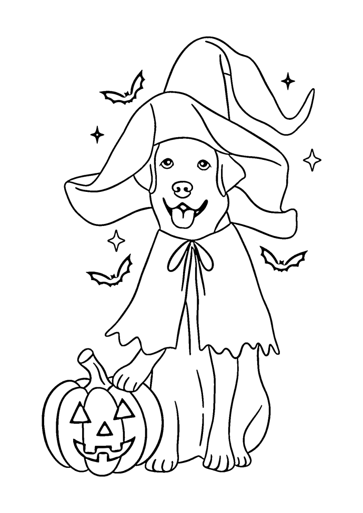 Sweet Halloween Dogs Coloring Pages