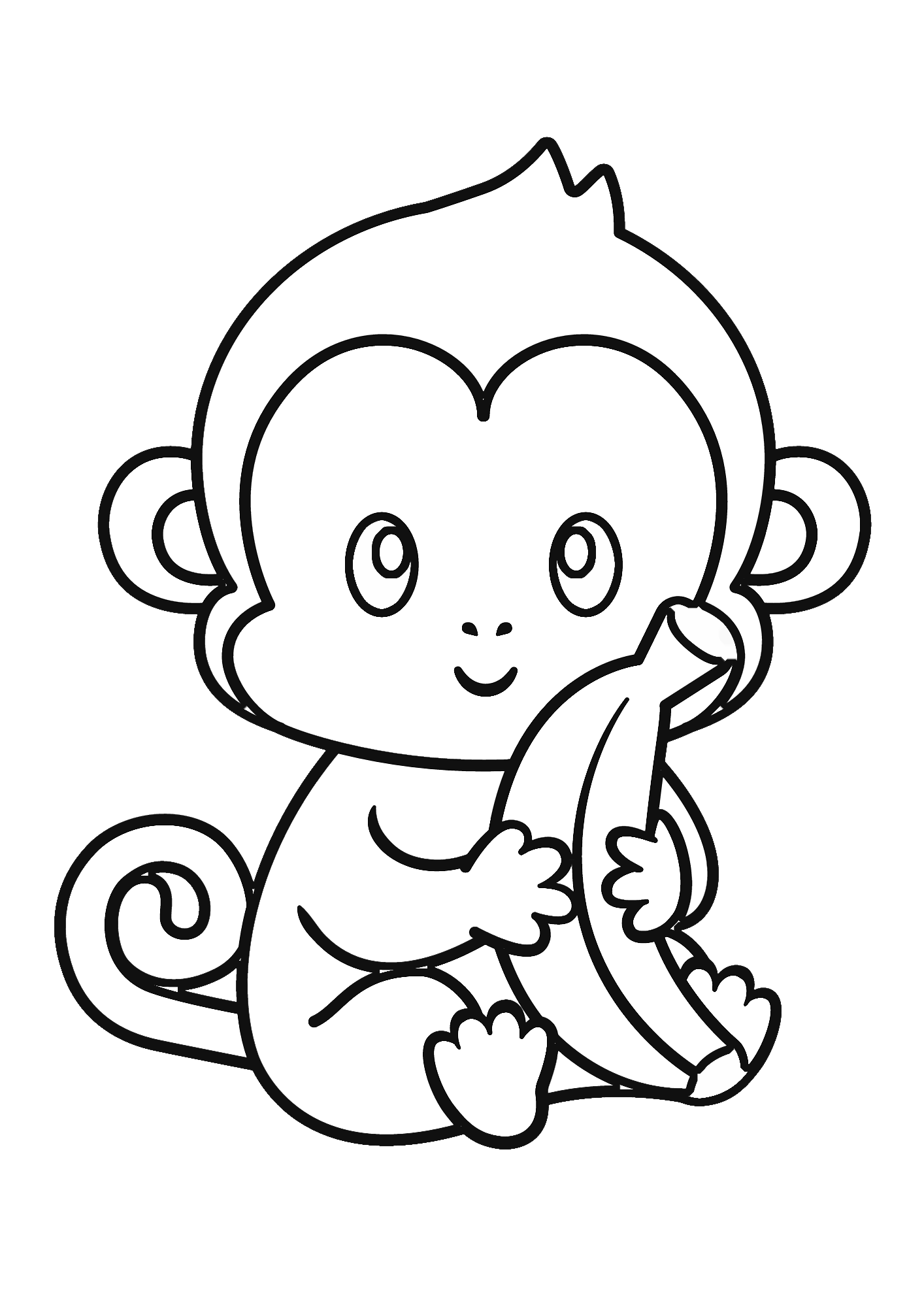 Sweet Monkey Coloring Page