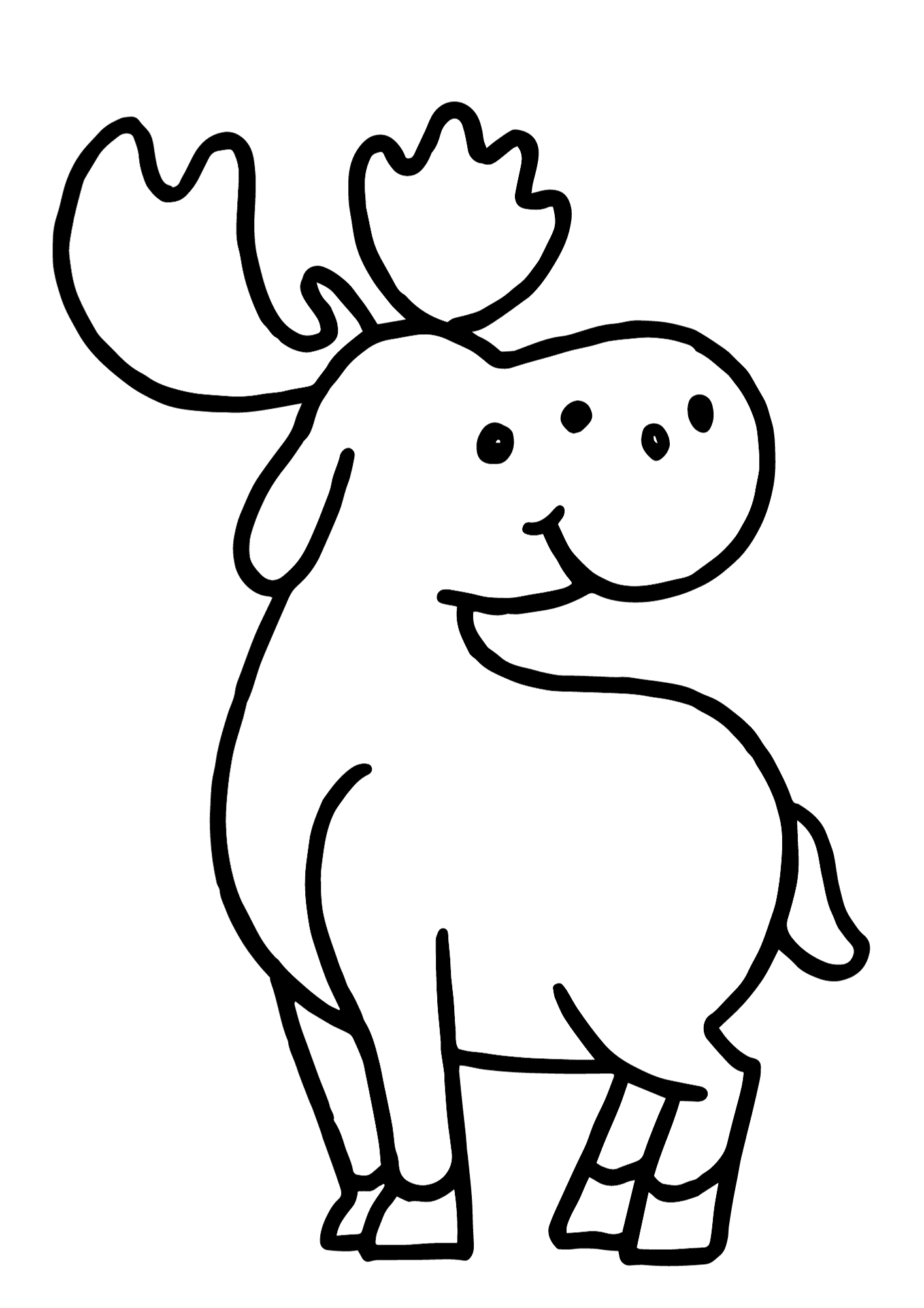 Sweet Moose Coloring Pages