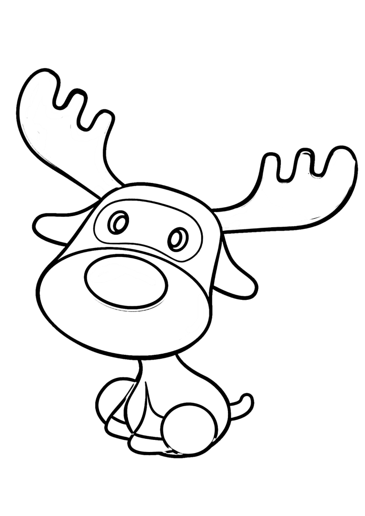 Sweet Moose Free Coloring Pages