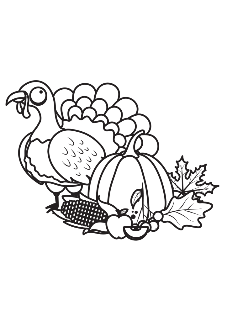 Thanksgiving Painting Coloring Page