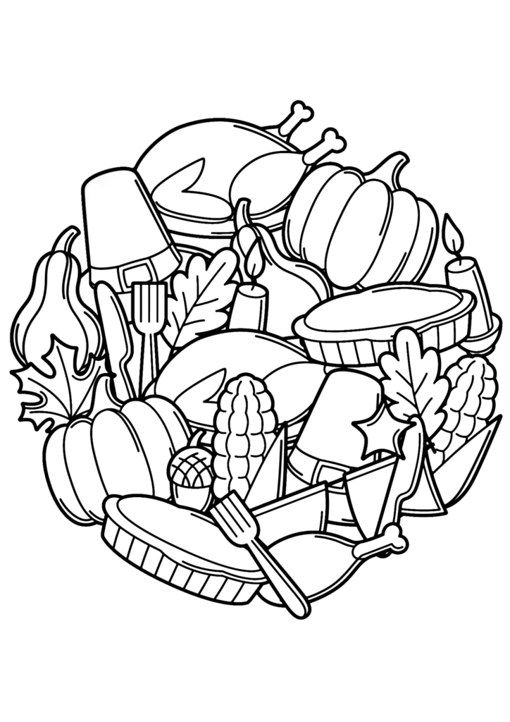 Thanksgiving Picture Coloring Page