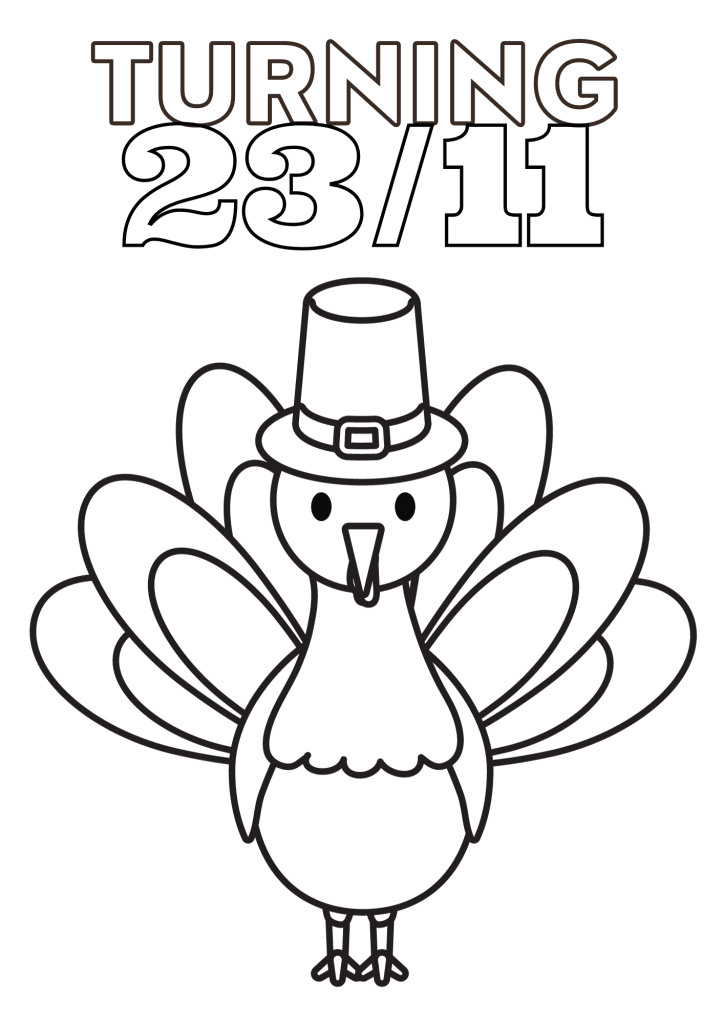 Turkey Thanksgiving For Children Coloring Page
