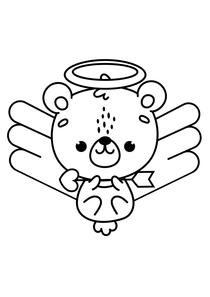 Valentine's Day Bear Coloring Page