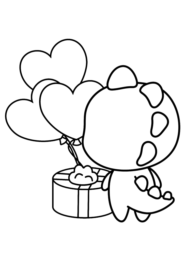 Valentine's Day Black And White Coloring Page