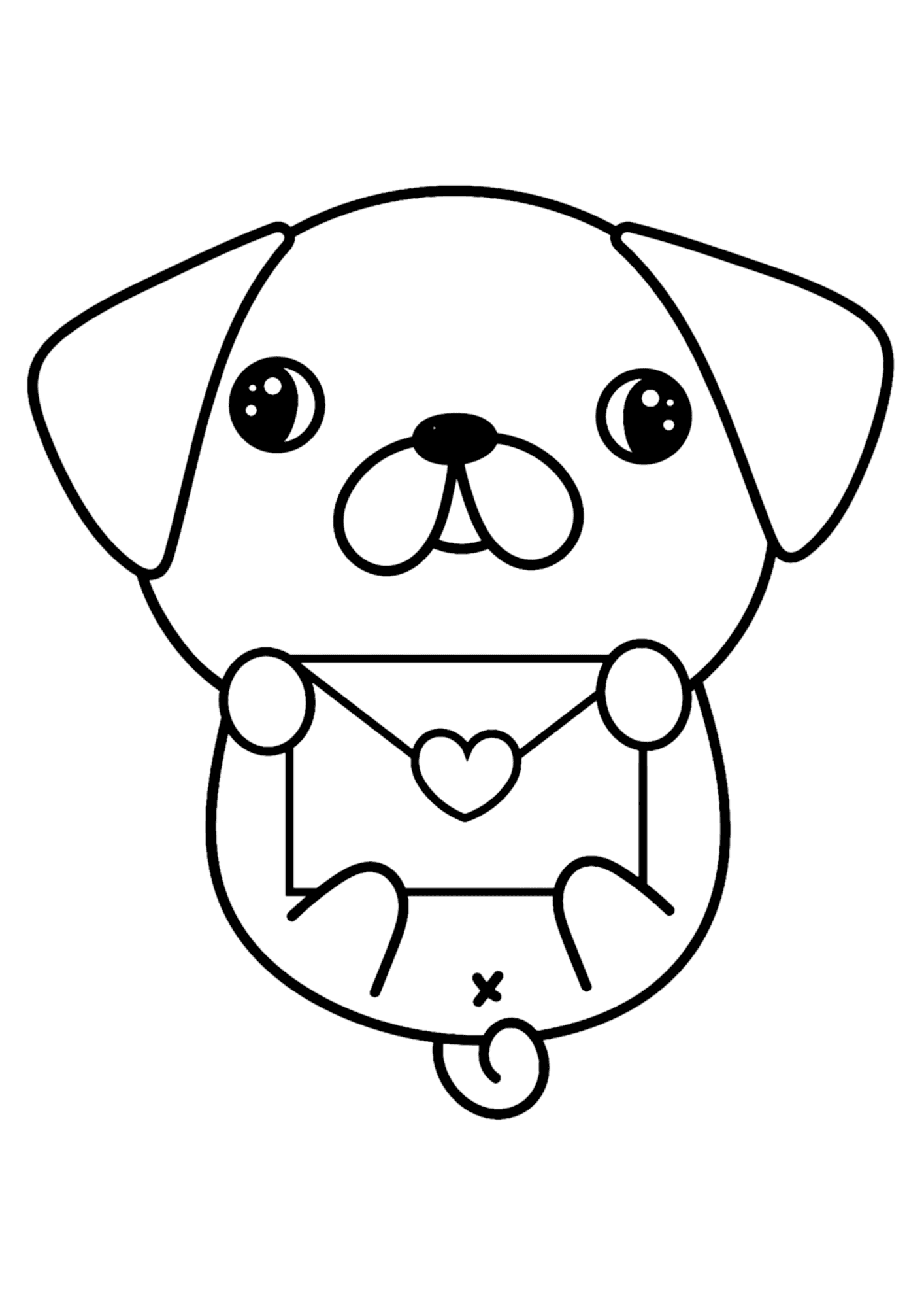Valentine's Day Dog Coloring Pages