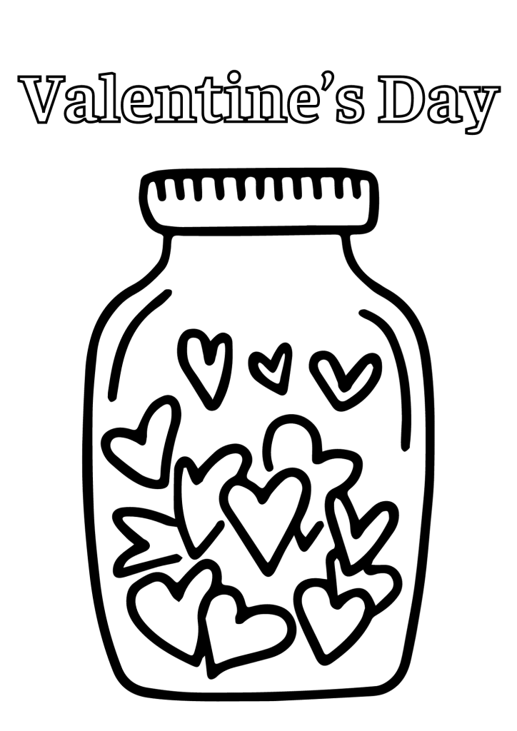 Valentine's Day Easy Coloring Page