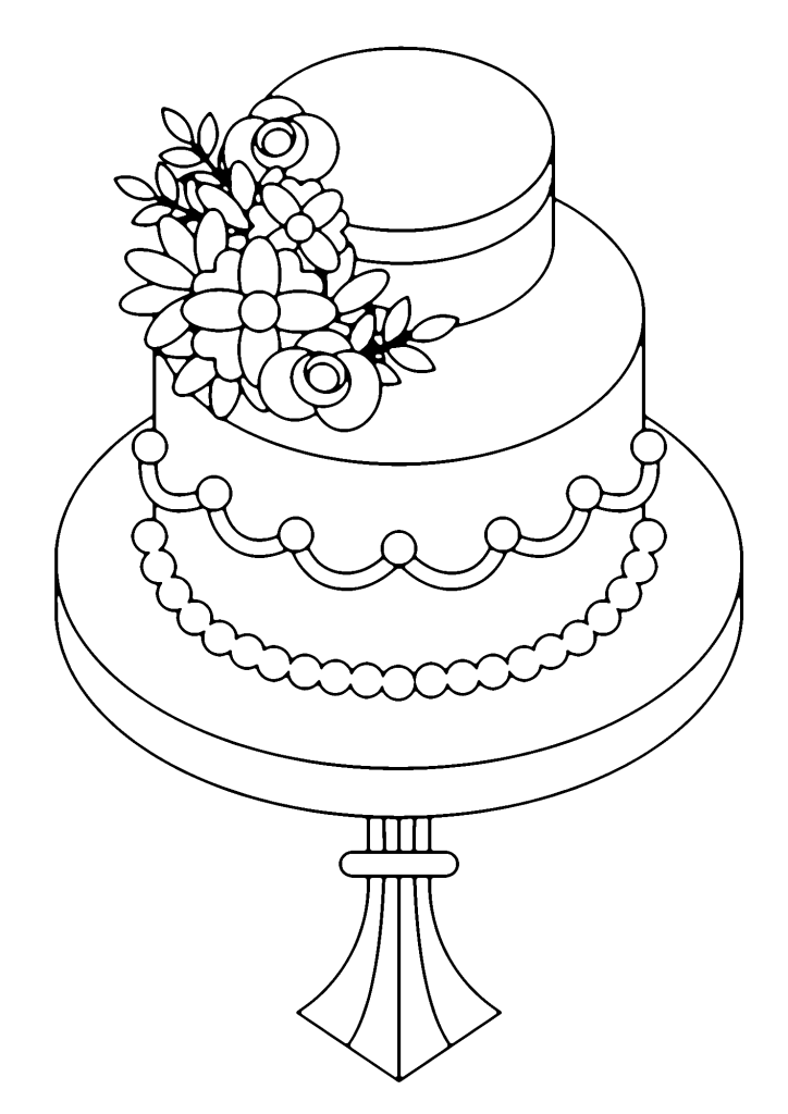 Wedding Cake Image Coloring Page