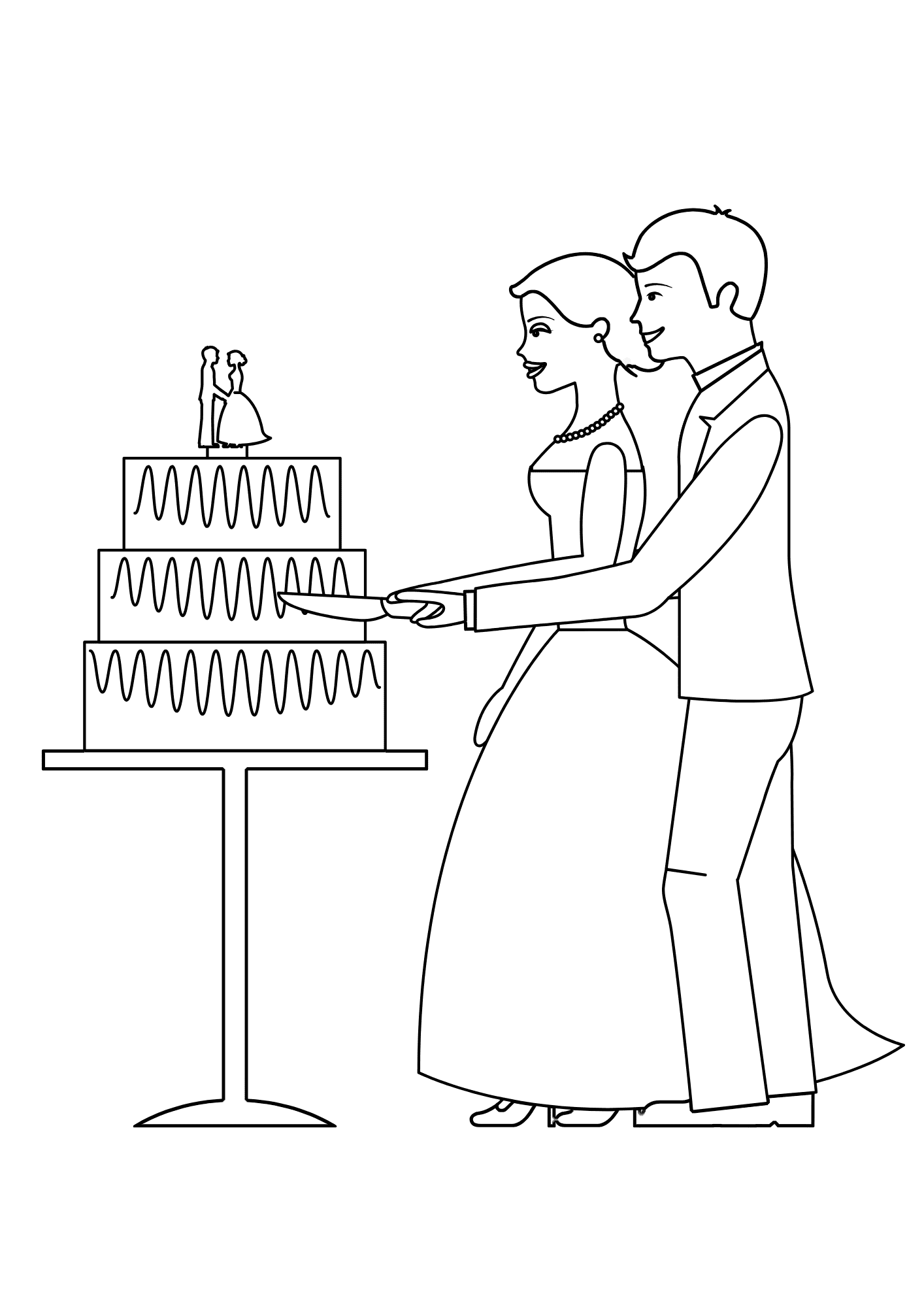Wedding Cake Painting Coloring Page
