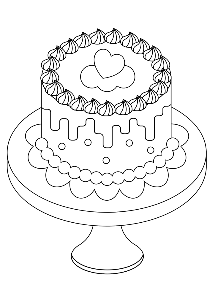 Wedding Cake Picture Coloring Page