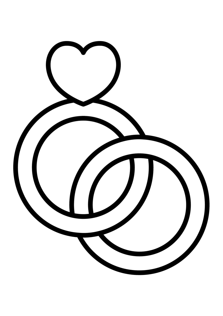 Wedding Ring Outline Coloring Page