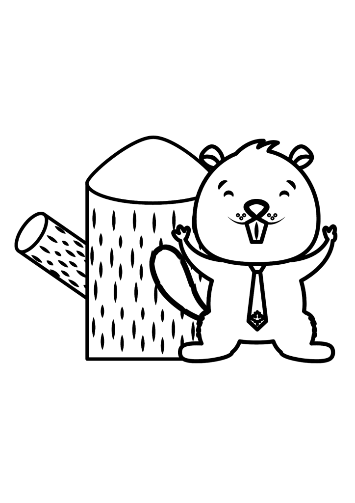 Beaver Free Coloring Page